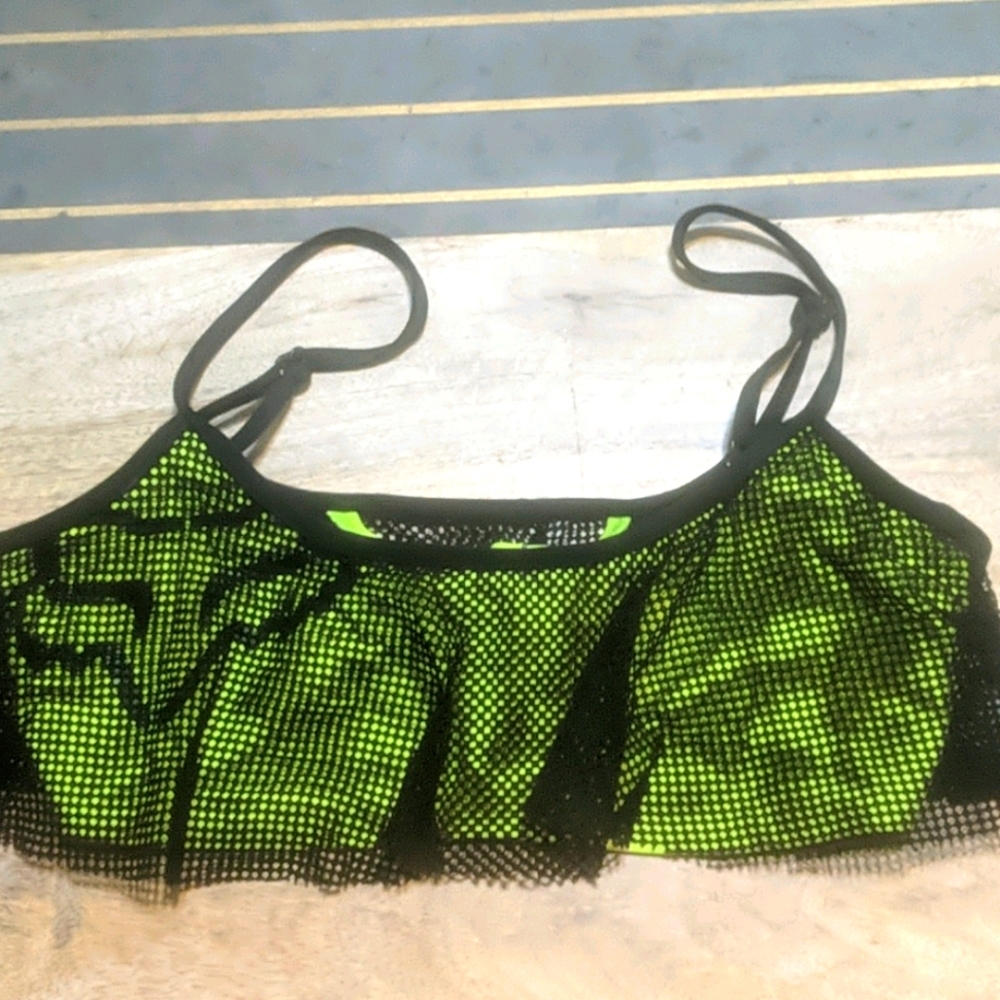 Neon Yellow Fox Swim Top